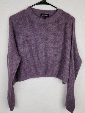 EXPRESS Cropped Crew Neck Sweater XS